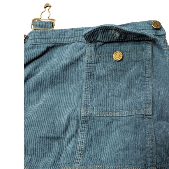 Urban Outfitters wide leg 💯  cotton corduroy overalls size L dungarees b - Picture 14 of 16